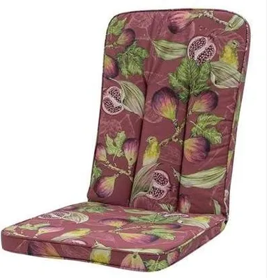 Produktbild von Madison Tuinstoelkussen Exelsior 110x48 cm Jasmijn Bordeaux, wasserabweisend, Baumwolle/Polyester, bequem und pflegeleicht