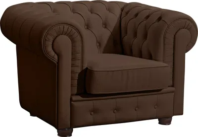 Produktbild von Max Winzer Sessel Bridgeport - pigmentiertes Nappaleder braun - Maße: 110 x 98 x 76 cm
