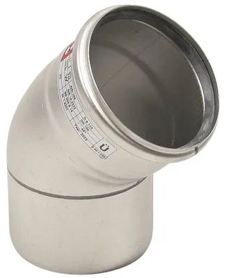 Produktbild von Blücher Rohrbogen 45°, EuroPipe, Edelstahl 1.4301, mit 2 Anschlüssen, 110mm, 1 Stk.