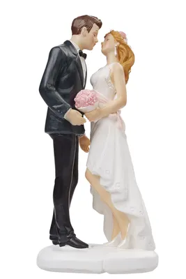Produktbild von Hochzeitspaar Braut und Bräutigam 2er Hochzeit Figur Deko Brautpaar Tortenfigur 12 cm