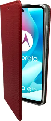 Produktbild von Elegante Buch-Tasche Hülle Smart Magnet kompatibel mit MOTOROLA MOTO G62 5G Leder Optik Wallet Book-Style Cover Schale in Rot
