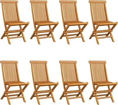 Produktbild von vidaXL Gartenstühle mit Anthrazit Kissen 8 Stk. Massivholz Teak