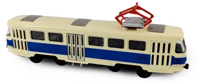 Productafbeelding van Metaal Tsjechische Retro Tram Blauw 16 Cm