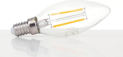 Produktbild von LED Kerze, E14, Lampe, Leuchtmittel, Ersatzglühbirne, Ersatzteil, 2 Watt, 180 Lumen, 2700 Kelvin, warmweiß, klar, dimmbar