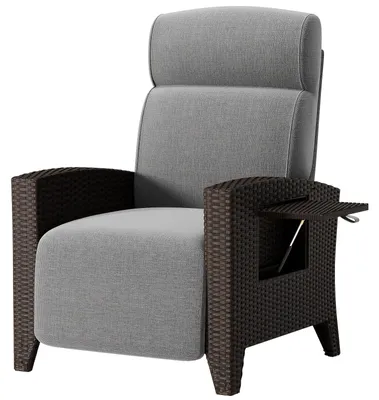 Produktbild von Rattan-Loungesofa - Gartenbank - Loungestuhl - Gartenmöbel - Rattan-Sofa - Dunkelgrau