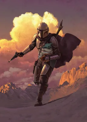 Produktbild von Disney Fototapete Mandalorian Escape Violett - 610734 - 200 x 280 cm