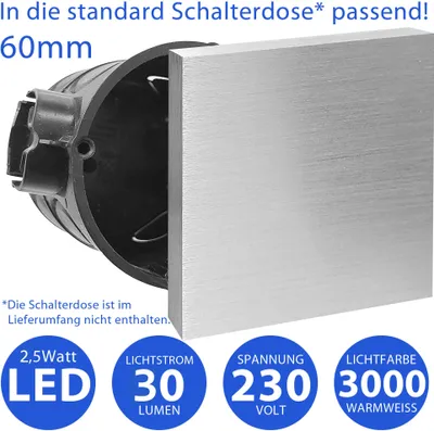 Produktbild von Elegante LED Treppenbeleuchtung 2,5W in gebürstetem Aluminium - 6190S-AB
