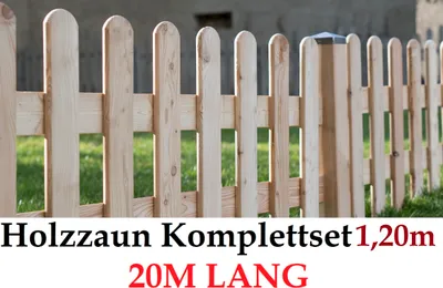 Zdjęcie produktu dla Ogrodzenie ogrodowe 120cm x 20m Zestaw ogrodzeniowy z modrzewia syberyjskiego