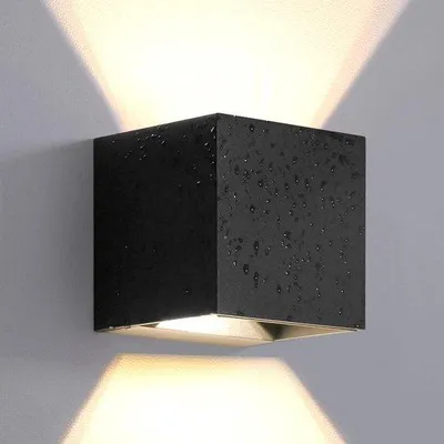 Immagine prodotto di Moderna lampada da parete a LED 2x6W nera, impermeabile IP65