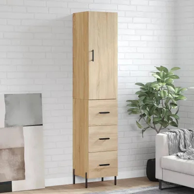 Image de vidaXL Highboard chêne Sonoma 34,5x34x180 cm Matériau dérivé du bois