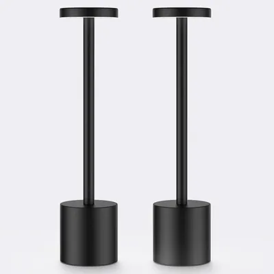 Produktbild von 2er LED Nachtlichter Akku Tischlampe Kabellos, 1800 mAh Batterie mit 3 Beleuchtungsmodi Dimmbar Tischlampe , LED Tischleuchte Nachttischlampe,Schwarz