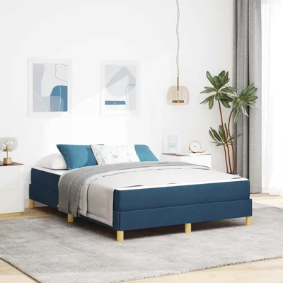 Obrázok produktu pre vidaXL Box spring posteľ s matracom modrá 140 x 200 cm látka