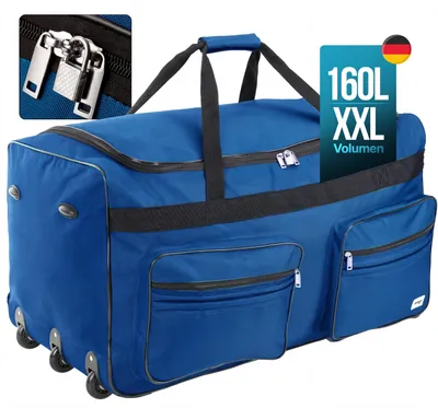 Image de Monzana® Sac De Voyage à roulettes Bleu - Valise XXL 160L avec poignée télescopique - Trolley Grand Sac de sport Duffle Bag Weekender avec cadenas - 85x43x44cm