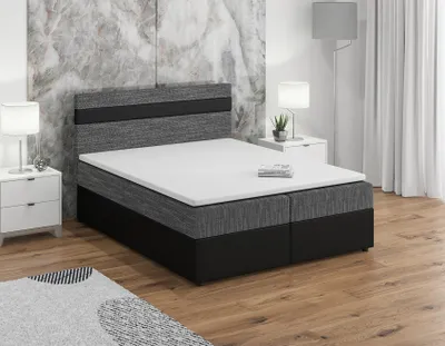 Produktbild von Boxspringbett Schlafzimmerbett INVERN 160x200cm Schwarz-Grau