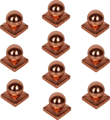 Produktbild von 10x Pfostenkappe Kupfer 101 mm Kugel Abdeckkappe für Pfosten 10 x 10 cm