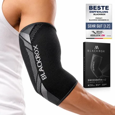 Produktbild von BLACKROX Ellenbogenbandage SWISSBERN V1 Sport Fitness (L)