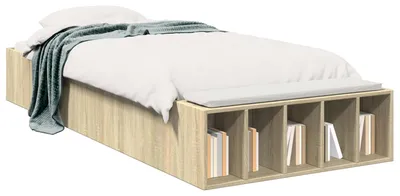 Productafbeelding van vidaXL Bedframe met opbergruimte, Sonoma-eikenhout, 80 x 200 cm, houtvezel