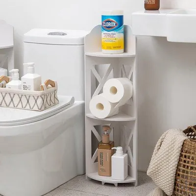 Produktbild von Famanu Eckregal Eckstandfuß für Wohnzimmer - Weiß, 20 x 20 x 70 cm