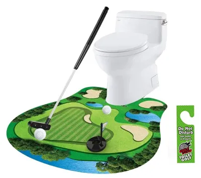 Produktbild von Mini-Golf-Geschenkset für Herren mit Übungsmatte und Golfzubehör