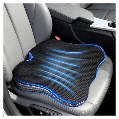 Produktbild von Keilkissen für Auto und Bürostuhl, ergonomisches Sitzkissen zur Entlastung des Steißbeins, schmerzlindernd, erhöht den Sitzkomfort (Schwarz)