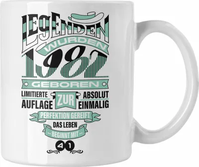 Produktbild von TRENDATION 40. Geburtstag Tasse Frau Mann Geschenk 40er Geschenkidee 40 Mutter Vater (Weiß)