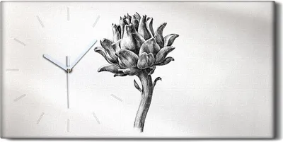 Produktbild von Dekor Leinwand Uhr Wandbilder Geräuschlos 60x30 Zeichnung Florale Blumen Kunst - weiße Hände