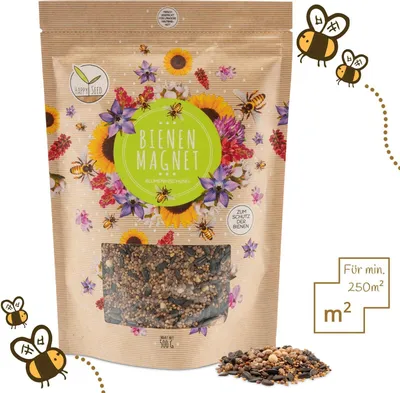 Produktbild von 500g Blumenwiese Samen für eine bunte Bienenweide - Farbenfrohe & nektarreiche Wildblumensamen Mischung für Bienen & Schmetterlinge (inkl. GRATIS eBook)