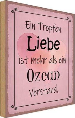 Produktbild von vianmo Holzschild 30x20 cm ein Tropfen Liebe mehr als Ozean Spruch Zitat