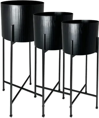 Produktbild von Kaheku Pflanzständer Banner 3er Set schwarz 123505013