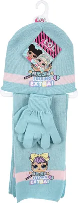 Produktbild von L.O.L. Surprise! Kinder Winter-Set 3-tlg. Mütze, Schal und Handschuhe, Farbe:Blau, Größe:54