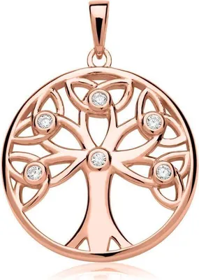 Produktbild von Silber Anhänger mit Baum des Lebens Motiv, rosévergoldet