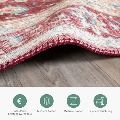 Produktbild von Volero - Teppich Vintage - Azara Rot - 80x150 cm - Wohnzimmer, Esszimmer, Schlafzimmer - Klassik, Orientalisch