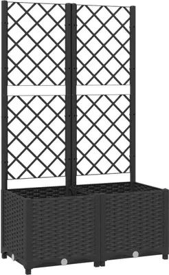Zdjęcie produktu dla vidaXL Sadzarka z kratką czarna 80x40x136 cm PP