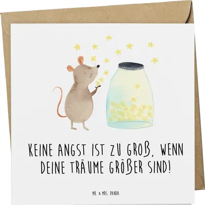 Produktbild von Mr. & Mrs. Panda Deluxe Karte Angst überwinden - Weiß - Geschenk, Trost, Zuversicht, anlasskarte, Glückwunschkarte, Vertrauem, mutig sein, faltkarte, doppelkarte, Liebe