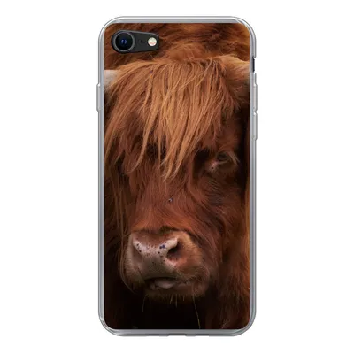 Produktbild von MuchoWow® Handyhülle Schutzhülle Hülle für iPhone SE 2022 Schottischer Highlander - Orange - Tiere Silikon Softcase Handy Hülle