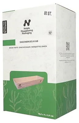 Produktbild von Snacktrays, Pappe "NOTPLA" 3,5 cm x 5 cm x 18,5 cm braun