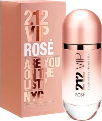 Zdjęcie produktu dla Carolina Herrera 212 VIP Rosé, Kobiety, 125 ml, Różowy pieprz, Różowy, Champagne Rosé & Pink Pepper, Brzoskwinia, Różowy, Peach Tree Flower & Bouquet of Roses