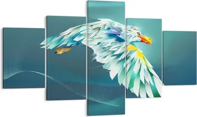 Produktbild von Bild auf Leinwand - Leinwandbild - Adler Abstraktion - 125x70cm - Wand Bild - Wanddeko - Wandbilder - Leinwanddruck - Bilder - Kunstdruck - Wanddekoration - Leinwand bilder - Wandkunst - EA125x70-3833