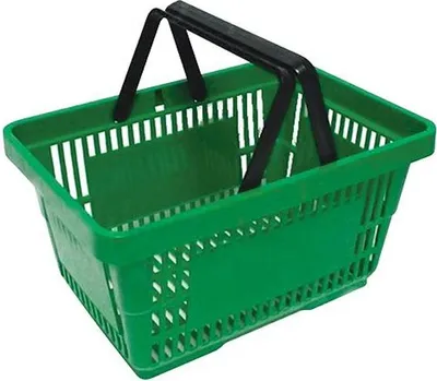 Productafbeelding van Winkelmandje met rek, 20 liter, groen, voor boodschappen