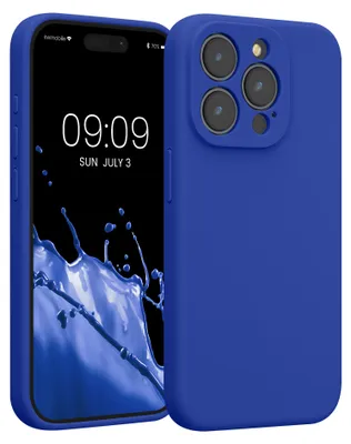 Produktbild von kwmobile Hülle kompatibel mit Apple iPhone 15 Pro - Hülle Silikon gummiert - Handyhülle - Handy Case in Baltik Blau