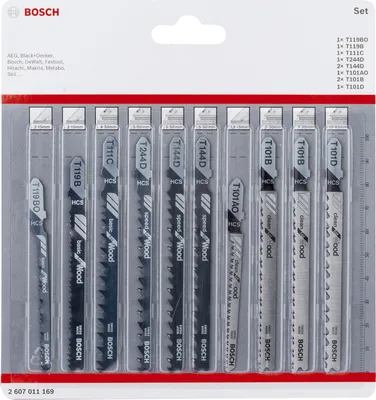 Produktbild von Bosch Stichsägeblatt-Set 10tlg. Wood - 2607011169