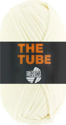 Produktbild von Lana Grossa THE TUBE 200 g weiches & gefülltes Schlauchgarn (Ø ca. 4-5 mm) ideal geeignet für Home-Accessoires und Taschen 114 m Farbe 002 - Creme