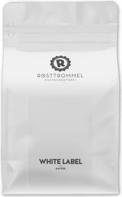 Produktbild von RÖSTTROMMEL WHITE LABEL - Special Blend KAFFEE, Ganze Kaffee-Bohnen 1kg, 100% Arabica, Röstung 4.5/10, Brasilien, Geschmack: mittelkräftig, Nuss, Schokolade