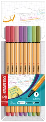 Zdjęcie produktu dla STABILO® 88/8-04 Fineliner point 88® Case - 8er Pack, sortiert