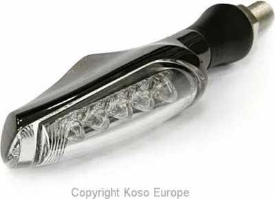 Zdjęcie produktu dla Obudowa kierunkowskazu LED KOSO Unlimited czarna / soczewka przezroczysta (sztuka), przód i tył