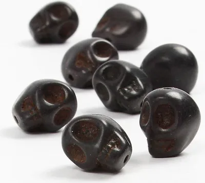 Produktbild von Creativ Company Howlith, D 12 mm, Lochgröße 1,5 mm, schwarz, 32 Stück 1 Box