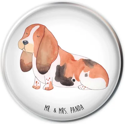 Produktbild von Mr. & Mrs. Panda Abflussstöpsel Hund Basset Hound - Weiß - Geschenk, abfluss stöpsel, Abfluss-Stopfen, Waschbecken, universal, Hundeliebe, Waschbeckenstopfen