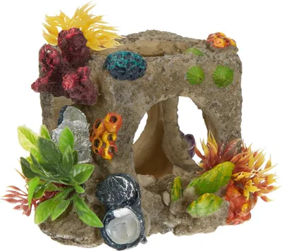 Produktbild von Polyresin Würfel-Lebensraum Aquarium Dekoration, klein, 12 x 11,5 x 11 cm