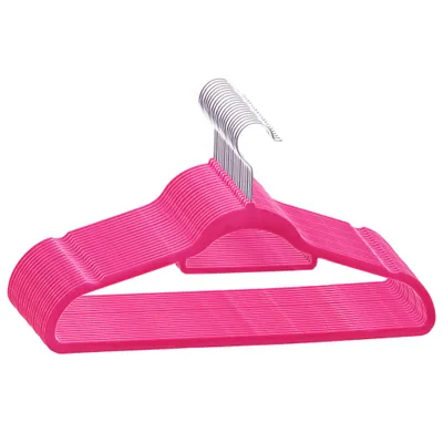 Image de vidaXL 20 pcs. Set de cintres Antidérapant Rose Velours