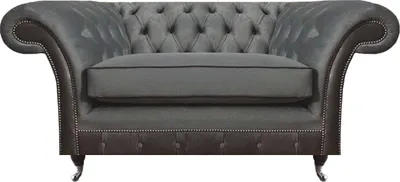 Obrázok produktu pre Grau Polstermöbel Sessel Designer Einrichtung Wohnzimmer Chesterfield